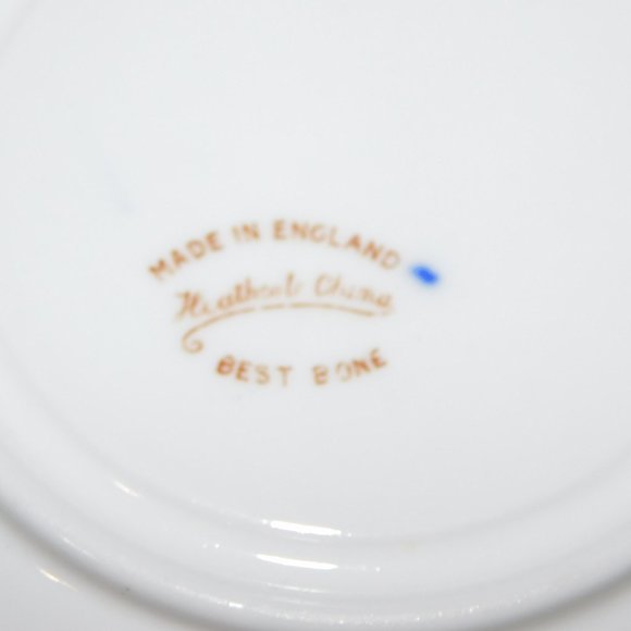 Vintage Heathcote Best Bone China England Blue Orange Floral Tea cup & Saucer - Picture 7 of 10